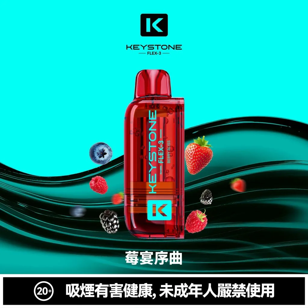 【買一盒煙彈送主機】KEYSTONE FLEX-3鑰石 25000口拋棄式電子煙 15ml透明可視油艙 22W/28W/40W三段功率調節 1100mAh 3%丁鹽 Mesh芯 台灣現貨秒發:圖片 17