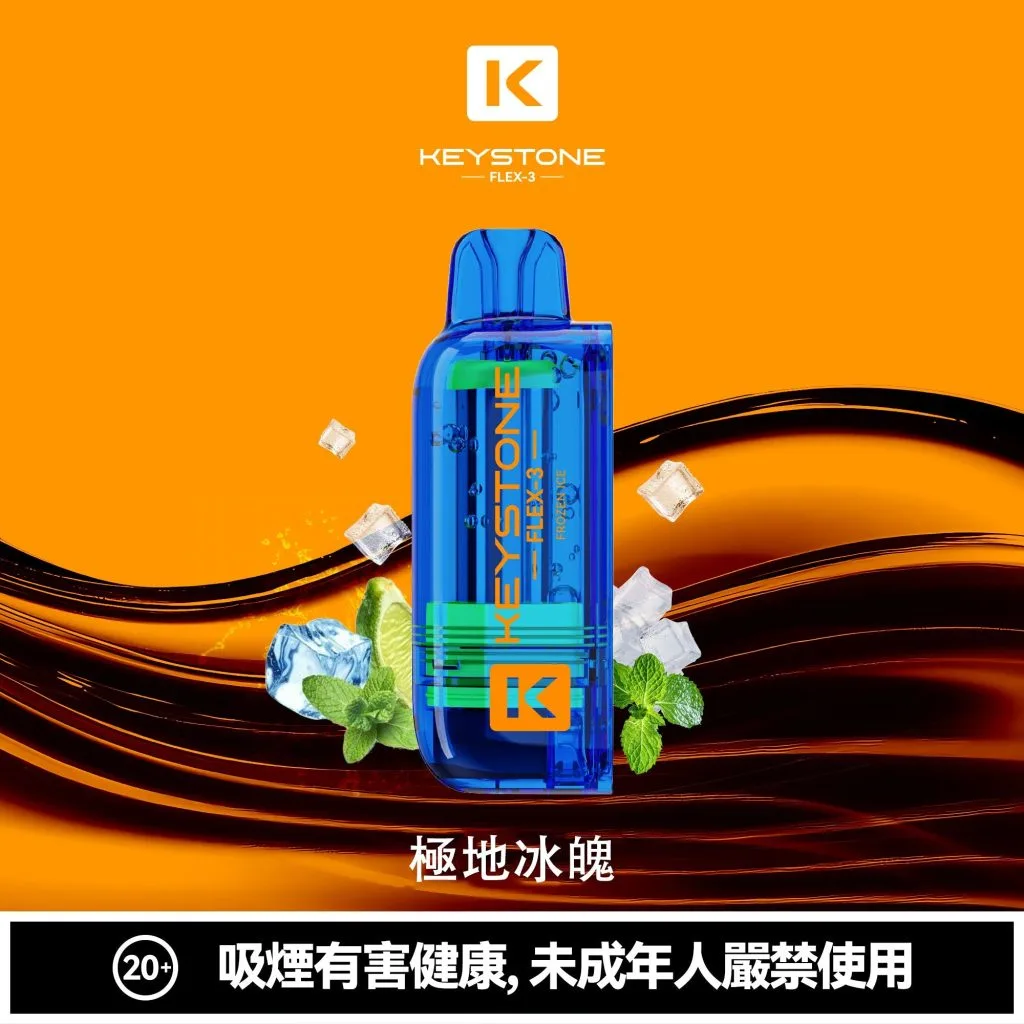【買一盒煙彈送主機】KEYSTONE FLEX-3鑰石 25000口拋棄式電子煙 15ml透明可視油艙 22W/28W/40W三段功率調節 1100mAh 3%丁鹽 Mesh芯 台灣現貨秒發:圖片 8